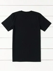 Calvaya 女款大尺碼標語與樹木印花 T 卹 - 黑色 - 查看 2