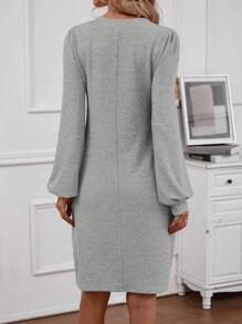 EMERY ROSE Xếp li Của phụ nữ Đầm - Màu Xám nhạt - Xem 2