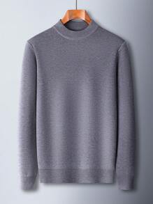 Men's Casual Sweater For Autumn - Light Grey - View 1