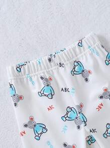 Set de 2 pijamas con forro térmico y estampado de gato para bebés y niños pequeños, adecuado para 6-24 meses, otoño/invierno