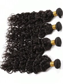 4pcs 8-30inch Water Wave Natural Black Virgin Human Hair Bundles Hair Extensions Weave Bundles High Quality For Women