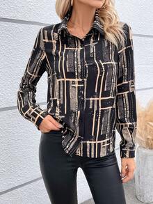 SHEIN LUNE Ladies' Full-printed Floral Shirt - Multicolor - View 3