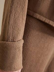 Modelyn 女士高领不对称下摆毛衣和针织裙套装 2 件套 - 咖啡棕 - 查看 5