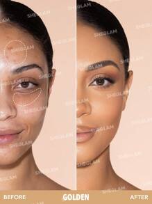 SHEGLAM Perfect Skin High Coverage Concealer-Golden 20 Shades Liquid Concealer Brush Moisturizing Weightless All-Day Hydrate Concealer Makeup Brand Beauty Makeup Face Paint Cosmetic For Women Girls Perfect For Winter Spring Ideal For Y2K Fancy Fashion Suitable For Birthday Gift Party Ready Best Color - Golden - View 2