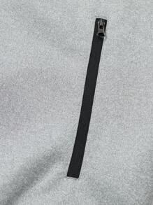 Manfinity Sport Corelite 男士字母印花束口連帽運動夾克，運動上衣 - 灰色 - 查看 3