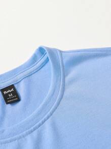 ROMWE MEN Anime Hoạt hình Nhân vật Mẫu Ngắn tay Nam Áo thun - Màu xanh lam - Xem 4