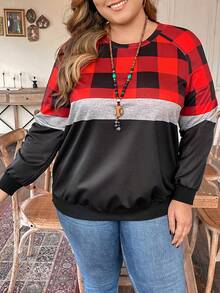 EMERY ROSE Plus Size Casual Sweatshirt For Daily Wear - Multicolor - View 6