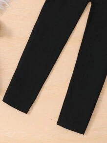 SHEIN Young Girls' Fluorescent Green Casual 2-Piece Set - Green - View 5