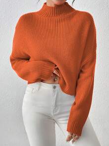 Women's Basic Cute Crop Sweaters Casual Lightweight Cozy Ribbed Knit Cropped Pullover Long Sleeve Sweater Crop Top