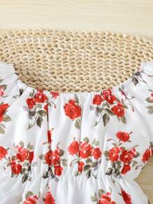 Baby Girls' Flower Printed Bodysuit With Headband - Multicolor - View 3