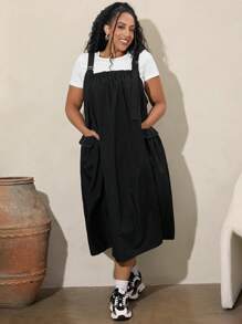 SHEIN CURVE+ 大尺碼女式吊帶連身裙