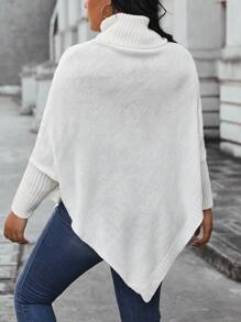 Calvaya 大码女式不对称下摆套头衫 - 白色 - 查看 2