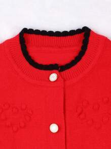 Baby Girls' Colorblock Border Ruffle Hem Cardigan