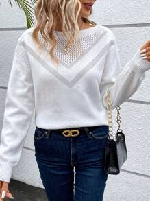 SHEIN Frenchy Women's White Sweater - White - View 1