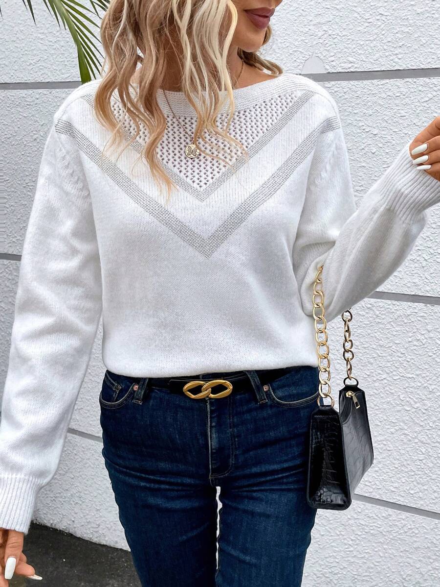 SHEIN Frenchy Women's White Sweater - White - View 1