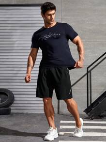 Manfinity Sport Corelite Men Zipper Slant Pocket Sports Shorts - Black - View 5