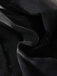 SHEIN Tween Boy Casual Washed Cat Whisker Jeans With Tapered Legs - Black - View 7