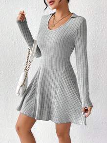 SHEIN Essnce Vestido - Gris - Ver 6
