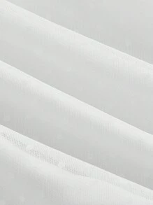 SHEIN MOD Vestido De Malla Con Cintura Elástica De Color Liso Para Mujer - Blanco - Ver 3