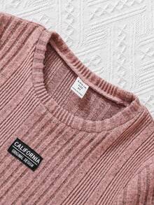 SHEIN Girls' 2pcs Basic Long Sleeve Casual Dress - Multicolor - View 6