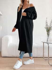 SHEIN 黑色孕妇休闲夹克 - 黑色 - 查看 5