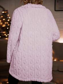 SHEIN LUNE Kích thước lớn Ấm áp Giải trí Sang trọng Áo khoác Nhiệt - Hồng - Xem 2