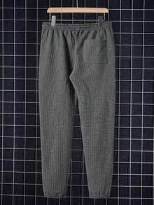 Manfinity RebelGame Loose Fit Men's Shirt And Drawstring Waist Pants With Letter Patches (No T-Shirt Included) - Dark Grey - View 7