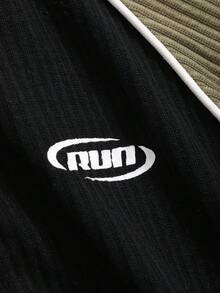 Dazy Star Áo khoác ngắn thời trang nữ có dây kéo và tay áo Raglan - màu đen - Xem 8