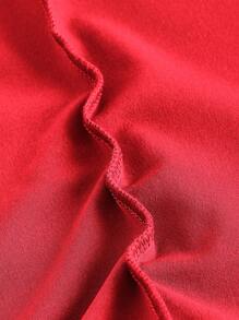 SHEIN MOD Swing Knitted Sleeveless Halter Neck Double Layer Slim Fit Women's Red Dress - Rose Red - View 3