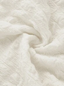 SHEIN Maternity Mock Neck Lettuce Trim Tee - Apricot - View 9