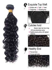 4pcs 8-30inch Water Wave Natural Black Virgin Human Hair Bundles Hair Extensions Weave Bundles High Quality For Women