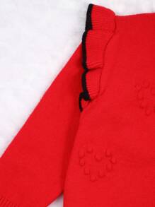 Baby Girls' Colorblock Border Ruffle Hem Cardigan