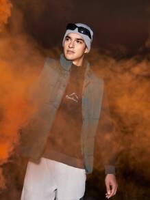 In My Nature Chaleco acolchado con cremallera para hombre, abrigo para exteriores - Azul - Ver 6