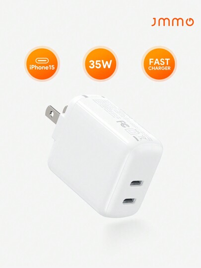 JMMO 35W Foldable Dual USB-C Port Fast Charger Compatible With Samsung Android  Ipad And More