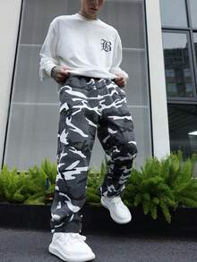 Manfinity EMRG Loose Fit Men's Camouflage Pattern Jeans - Multicolor - View 3