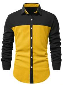 Manfinity Homme Men's Button-front Long Sleeve Shirt