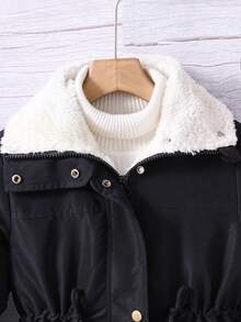 SHEIN Tween 女童束腰保暖内衬外套 - 彩色 - 查看 6