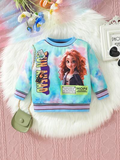 Baby Girl Casual Sweatshirt With Interesting Print For Autumn And Winter