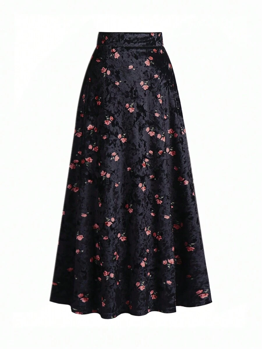 Falda Con Volantes Y Estampado Floral - Multicolor - Ver 1