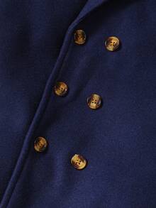 SHEIN 少年羊毛長外套和針織褲 - 藏蓝色 - 查看 5