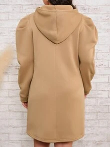 SHEIN LUNE 長袖常規款運動衫 - 卡其色 - 查看 2