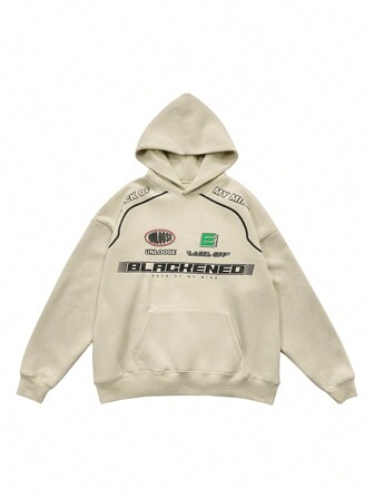 Men's Hooded Sweatshirt With Letter Print