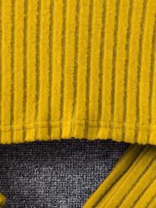 SHEIN Conjunto Con Capucha Y Pantalones Acanalados Para Niñas Pequeñas - Amarillo Mostaza - Ver 5