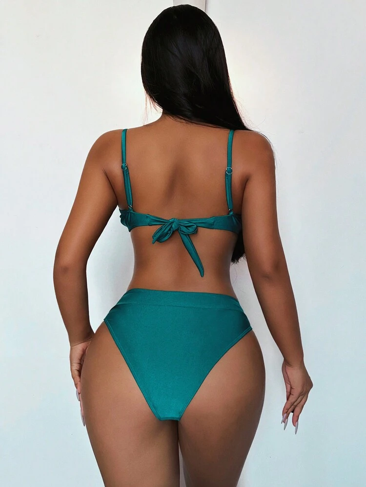 Women's Shiny V-Wired Bikini Set Summer