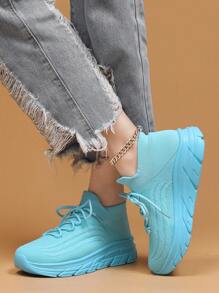 Women's Lightweight, Stylish And Breathable Plus Size Running Shoes, Athleisure Shoes - Blue - View 6