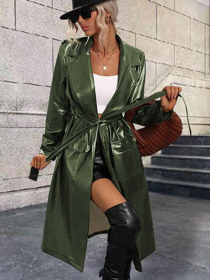Shein leder mantel clearance