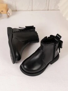 女孩蝴蝶装饰拉链设计休闲踝靴