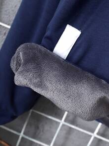 男孩(大童)保暖帶里布綢護色,色塊衛衣 - 彩色 - 查看 6