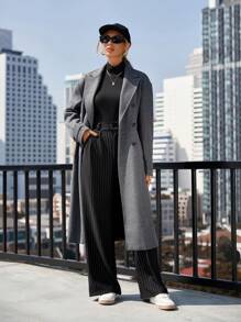 Aveloria Modichic Ladies Lapel Double Breasted Woolen Coat 