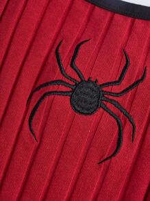 SHEIN Girlism Tween Girl Sweet And Cool Knit Colorblock Camisole Top For Daily Wear - Red - View 3